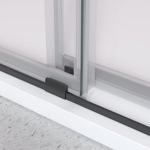 English Elm 50'' Frameless Double Sliding Shower Door Tempered Glass Matte Black Spa Style B133P156492