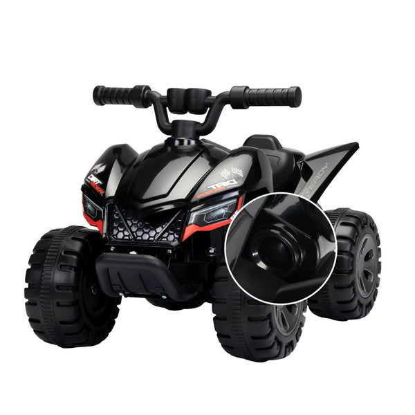 English Elm Kids Battery Powered Ride on Atv Quad with Led Fog Spray and Engine Sounds Black W2181P155600