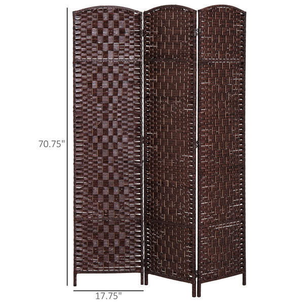 English Elm 6' Tall Wicker Weave Room Divider Screen - Versatile Privacy Solution For Home, Office & Decor W2225P155583