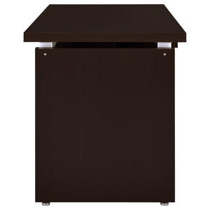 English Elm Cappuccino Modern Floating Top Computer Desk with Pullout Keyboard Shelf, Spacious 55" Workstation B062P153858