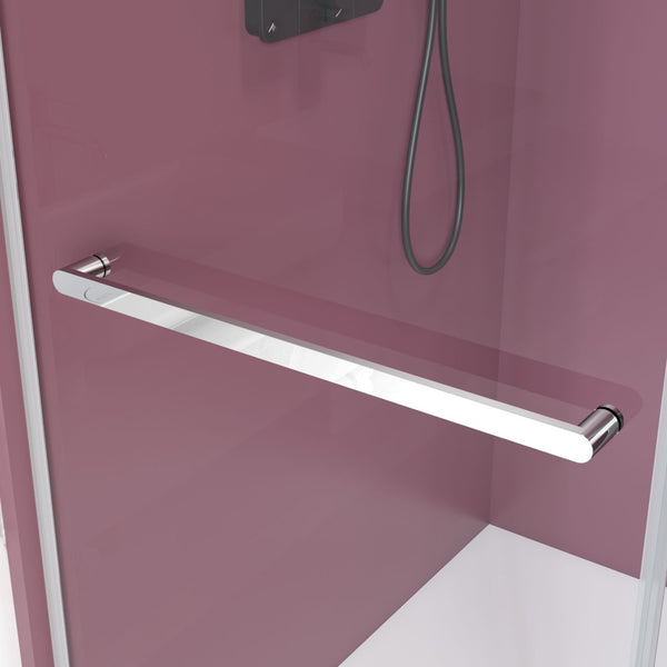 English Elm 68'' Frameless Double Sliding Shower Door with Tempered Glass and Spa Inspired Design Chrome B133P156470