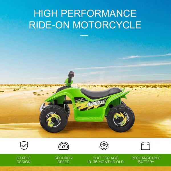 English Elm 6v Kids Battery Powered Toddler Atv Quad Ride on with Steel Frame Forward Reverse Green W2225P155636