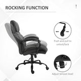 English Elm 500Lbs Big and Tall Office Chair With Wide Seat, Ergonomic Executive Computer Chair With Adjustable Height, Swivel Wheels and Linen Finish, Dark Grey