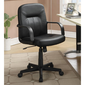 English Elm Black Office Chair Leatherette Swivel with Casters, Padded Contours, Tilt & Height Adjust for Home Office Comfort B062P153798