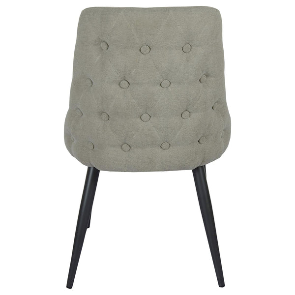 English Elm Light Grey Tufted Dining Chair Set of 2 — Plush Foam Seats, Button Tufting, Gunmetal Legs, Modern Elegance B062P153840