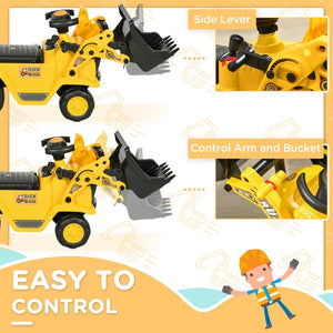 English Elm Ride on Kids Excavator Toy with Shovel Pull Cart Storage Horn Outdoor Digger W2225P155629