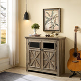 Large Buffet Sideboard Cabinet with Wine Bar Storage, Entryway Living Room Table, Dining Room Gray Wash