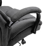 English Elm 500Lbs Big and Tall Office Chair With Wide Seat, Ergonomic Executive Computer Chair With Adjustable Height, Swivel Wheels and Linen Finish, Dark Grey