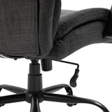 English Elm 500Lbs Big and Tall Office Chair With Wide Seat, Ergonomic Executive Computer Chair With Adjustable Height, Swivel Wheels and Linen Finish, Dark Grey