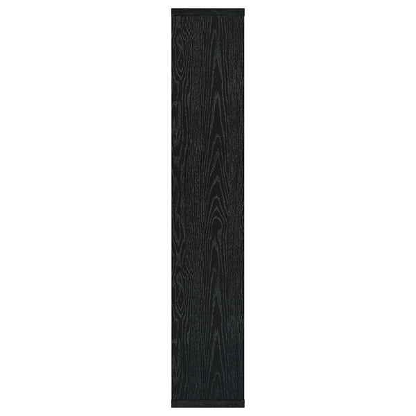 English Elm Black Oak Interlocking 10-Shelf Open-Back Bookcase, 67"H Modern Geometric Display Shelves for Books and Decor B062P153865