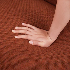 English Elm 36" Modern Accent Upholstered Armchair in Red Flannelette Fabric with Black Metal Legs, Cozy Mid-Century Flair for Living Room, Bedroom, Office (36.22x33.07x21.65) W542143052