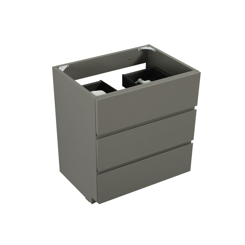 English Elm Alice-30F-102,Floor Cabinet - Modern Gray Storage Solution With 3 Drawers, Pre-Assembled Elegance W1865107751