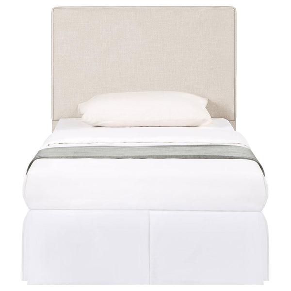 English Elm Sand Upholstered Twin Headboard Tailored Welt Border Pine Frame Minimalist Bedroom B062P153892
