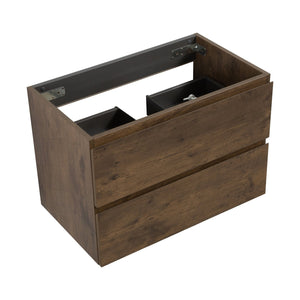 English Elm Alice-30W-105,Wall-Mounted Vanity Cabinet In Walnut Finish With 2 Soft-Closing Drawers, Pre-Assembled W1865107123