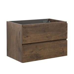 English Elm Alice-30W-105,Wall-Mounted Vanity Cabinet In Walnut Finish With 2 Soft-Closing Drawers, Pre-Assembled W1865107123