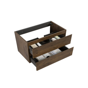 English Elm Alice-36W-105,Wall Mount Cabinet, Walnut Finish, Pre-Assembled, 2 Drawers For Stylish Bathroom Storage W1865107125