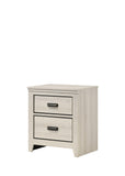 Modern 2-Drawer Nightstand in Beige & White - Strong & Stylish Design, 23.6 x 15.8 x 26.4