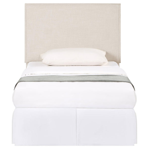 English Elm Sand Fabric Twin Headboard with Raised Flange Border for Modern Minimalist Bedrooms B062P153887