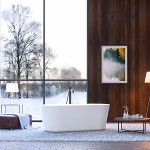 English Elm 55" Acrylic Freestanding Soaking Tub Glossy White Spa Bath with Chrome Drain Cupc W1920P194798
