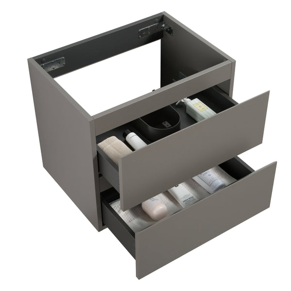 English Elm Alice-30W-102,Wall modern gray wall-mounted vanity WITHOUT BASIN — 20% more storage, dual soft-close drawers W1865110045
