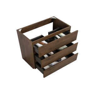 English Elm Alice-36F-105,Floor Cabinet - Modern Walnut Design With 3 Spacious Drawers, Pre-Assembled Storage Solution W1865107749