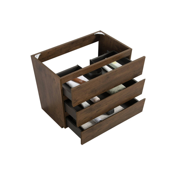 English Elm Alice-36F-105,Floor Cabinet - Modern Walnut Design With 3 Spacious Drawers, Pre-Assembled Storage Solution W1865107749