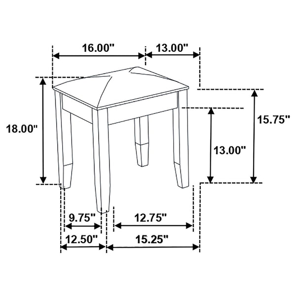 English Elm White Modern Vanity Stool with Padded PU Seat, Matte White Finish, Tapered Legs, Comfy Dressing Chair 92 B062P153878