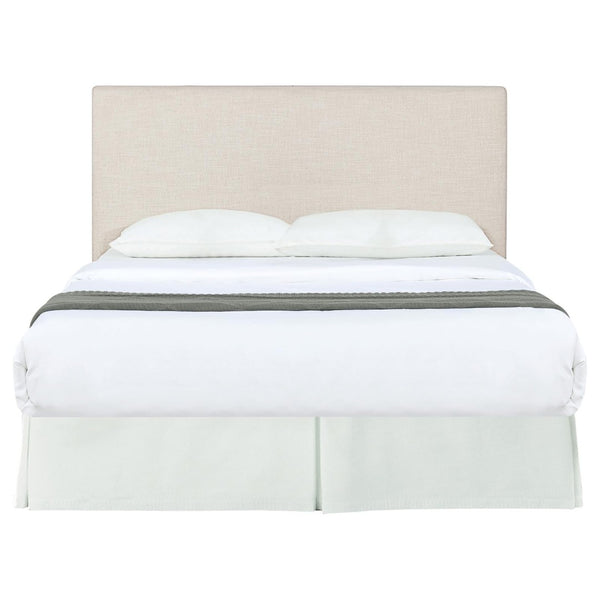 English Elm Sand Fabric Upholstered Headboard Rounded Silhouette for Queen Full Bedroom B062P153883