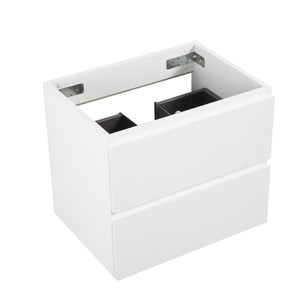 English Elm Alice-24w-201,wall Mount Floating Vanity Two Drawer Handleless White Bath Cabinet W1865107107