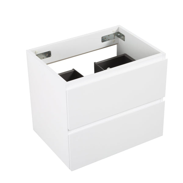 English Elm Alice-24w-201,wall Mount Floating Vanity Two Drawer Handleless White Bath Cabinet W1865107107