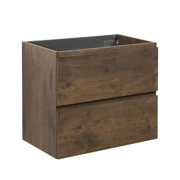 English Elm Alice-24W-105,Wall Walnut Finish Single Wall-Mount Vanity WITHOUT BASIN — 20% More Drawer Space, Pre-Assembled Elegance W1865110047