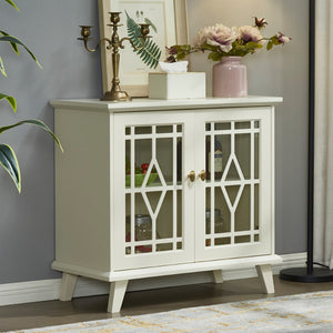 Hearth and Haven Storage Cabinet with Shelf, White Sideboard Cabinet For Living Room, Hallway, Dining Room, Entryway W965141553