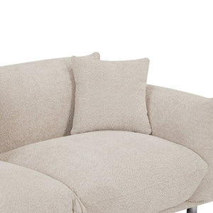 English Elm Originality Mid-Century Curry Lambswool Sherpa 4-Seater Sofa with Metal Legs, Modular Comfort Design Camel W542S00020