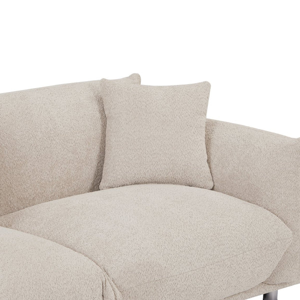 English Elm Originality Mid-Century Curry Lambswool Sherpa 4-Seater Sofa with Metal Legs, Modular Comfort Design Camel W542S00020