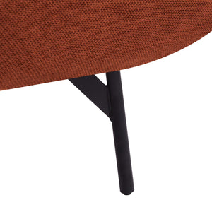 English Elm 36" Modern Accent Upholstered Armchair in Red Flannelette Fabric with Black Metal Legs, Cozy Mid-Century Flair for Living Room, Bedroom, Office (36.22x33.07x21.65) W542143052