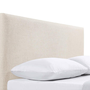 English Elm Sand Fabric Upholstered Headboard Rounded Silhouette for Queen Full Bedroom B062P153883