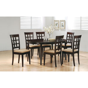 English Elm Cappuccino Elmira Oval Dining Table with 18" Leaf Extension, Solid Asian Hardwood, Seats 6 Comfortably B062P153869