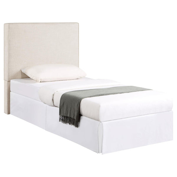 English Elm Sand Upholstered Twin Headboard Tailored Welt Border Pine Frame Minimalist Bedroom B062P153892