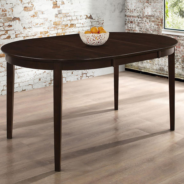 English Elm Cappuccino Elmira Oval Dining Table with 18" Leaf Extension, Solid Asian Hardwood, Seats 6 Comfortably B062P153869