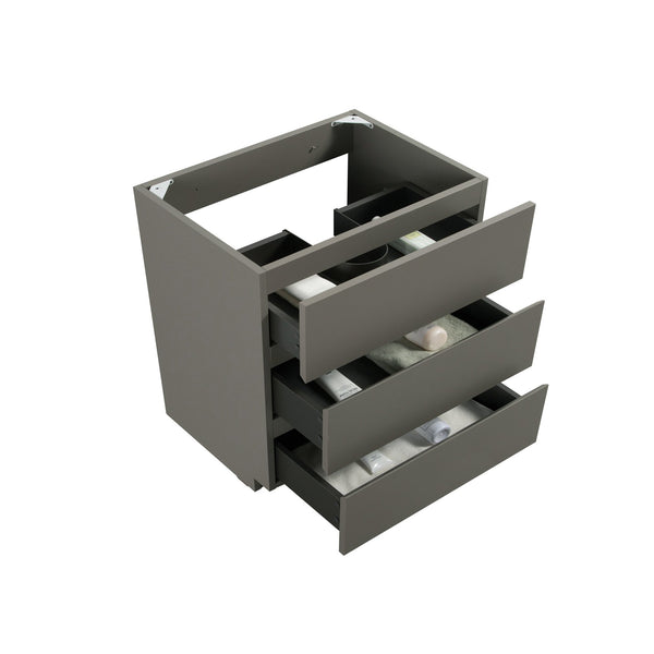 English Elm Alice-30F-102,Floor Cabinet - Modern Gray Storage Solution With 3 Drawers, Pre-Assembled Elegance W1865107751