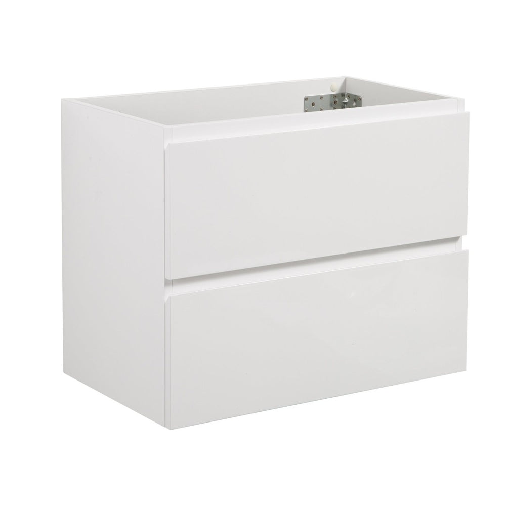 English Elm Alice-24w-201,wall Mount Floating Vanity Two Drawer Handleless White Bath Cabinet W1865107107