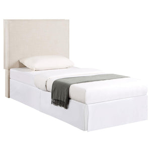 English Elm Sand Fabric Twin Headboard with Raised Flange Border for Modern Minimalist Bedrooms B062P153887