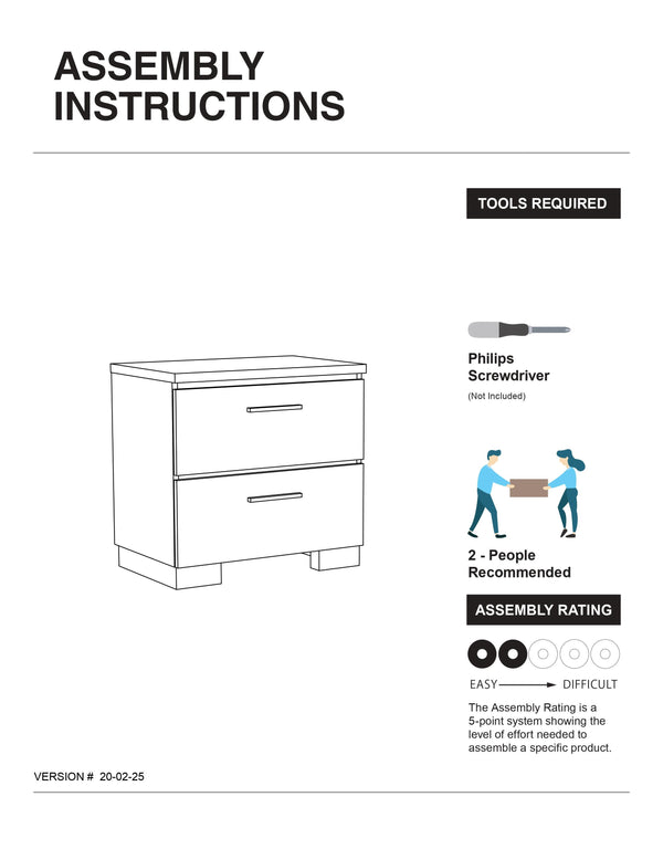 English Elm Contemporary high gloss lacquer nightstand with chrome accents, felt drawer, USB charging port, sleek modern bedside storage Black 27 L x 19 W x 31 H B011P155870