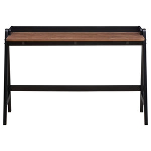 English Elm Walnut A‑Frame Writing Desk with Dual USB Ports, Industrial Studio Style, Curved Edges, 49.5" Wide B062P153882