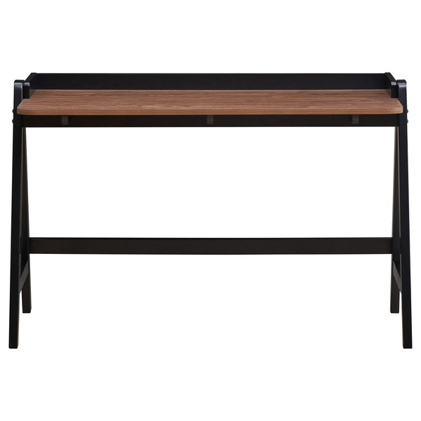 English Elm Walnut A‑Frame Writing Desk with Dual USB Ports, Industrial Studio Style, Curved Edges, 49.5" Wide B062P153882