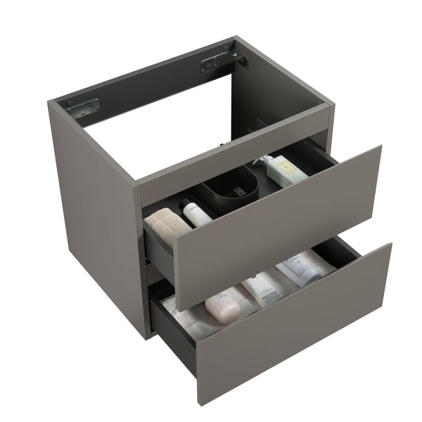 English Elm Alice-24W-102,Wall Mounted Gray Vanity Cabinet With 2 Drawers – Modern Style, Pre-Assembled Storage Solution W1865107117