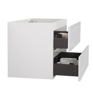 English Elm Alice-30W-201, Alice-30W-201: Modern Wall-Mount Bathroom Cabinet In White With Two Soft-Close Drawers, Pre-Assembled W1865107114