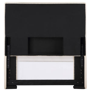 English Elm Sand Upholstered Twin Headboard Tailored Welt Border Pine Frame Minimalist Bedroom B062P153892