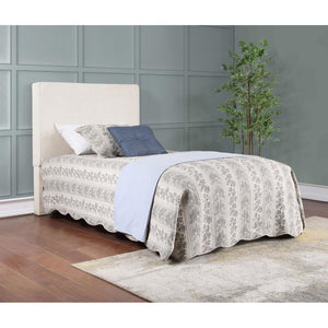 English Elm Sand Upholstered Twin Headboard Tailored Welt Border Pine Frame Minimalist Bedroom B062P153892