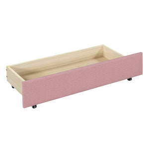 English Elm Full Size Linen Upholstered Daybed with Storage Drawers for Guest Room Studio Pink LP000172AAH